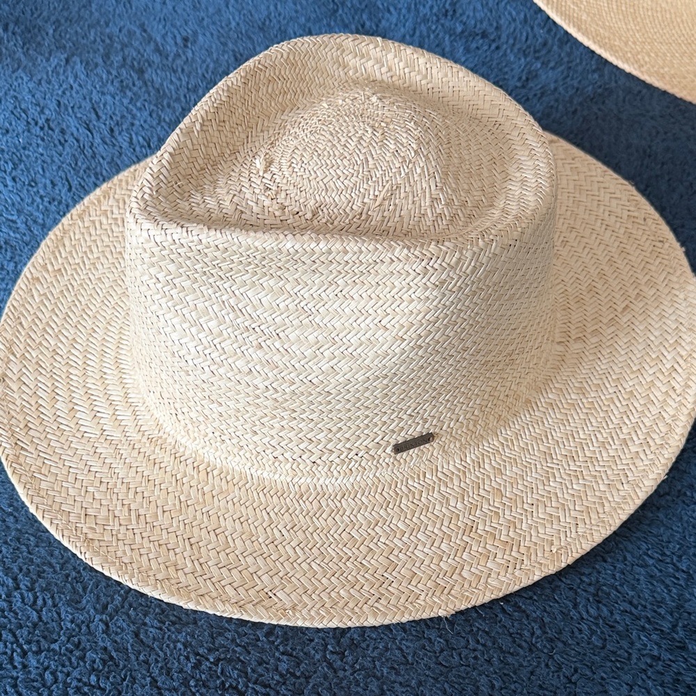 Brixton Natural Straw Fedora with Black Inner Band